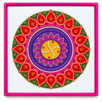 Handcrafted Grand Lotus Mandala 21-Diya Centerpiece Plate - 5 (Single Piece)