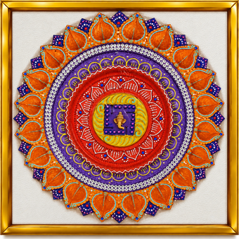 Handcrafted Grand Lotus Mandala 21-Diya Centerpiece Plate - 2 (Single Piece)