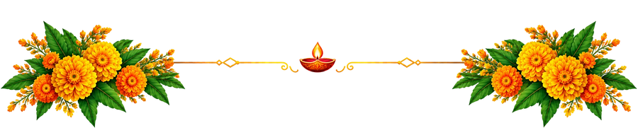 Golden Marigold Diya Divider