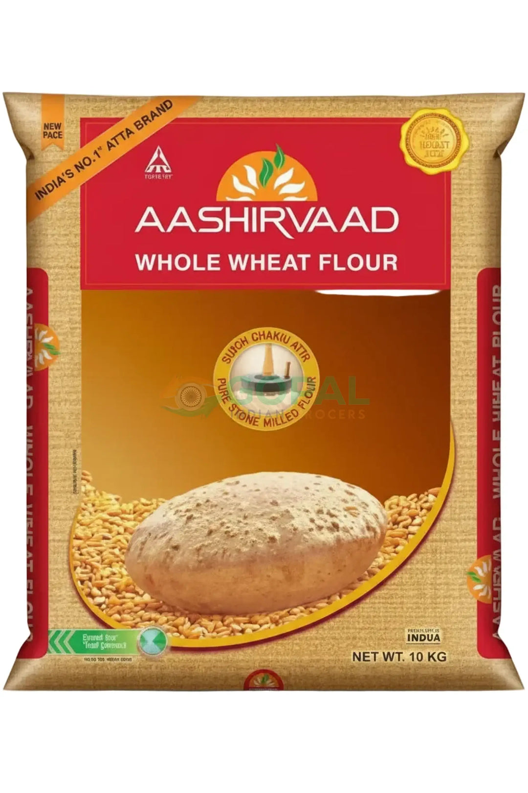 Aashirvaad Whole Wheat Atta 10Kg - Chappati Flour