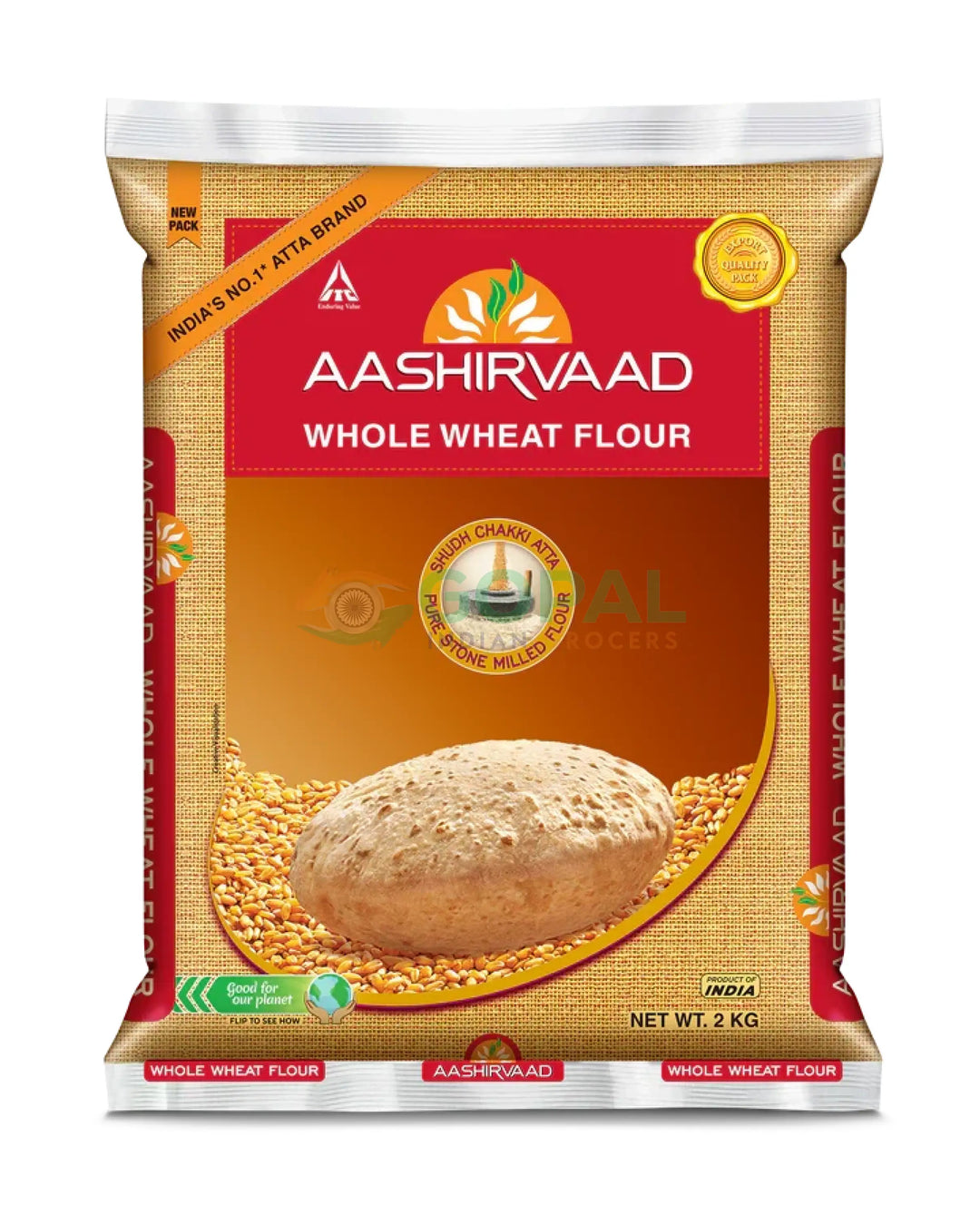 Aashirvaad Whole Wheat Flour 2Kg - Chappati Flour