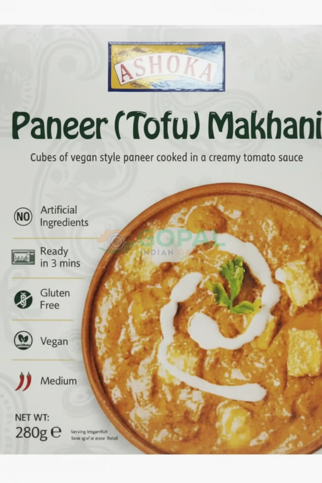 Ashoka Heat & Eat Paneer (Tofu) Makhani 280g - Ready Meals