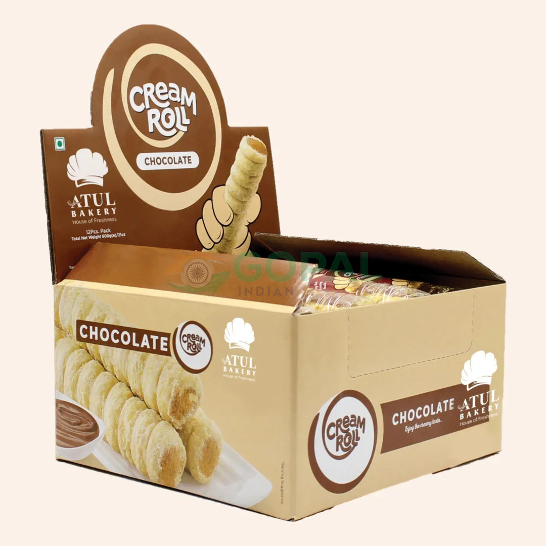 ATUL CREAM ROLL CHOCOLATE BOX OF 12 - Biscuits & Cookies