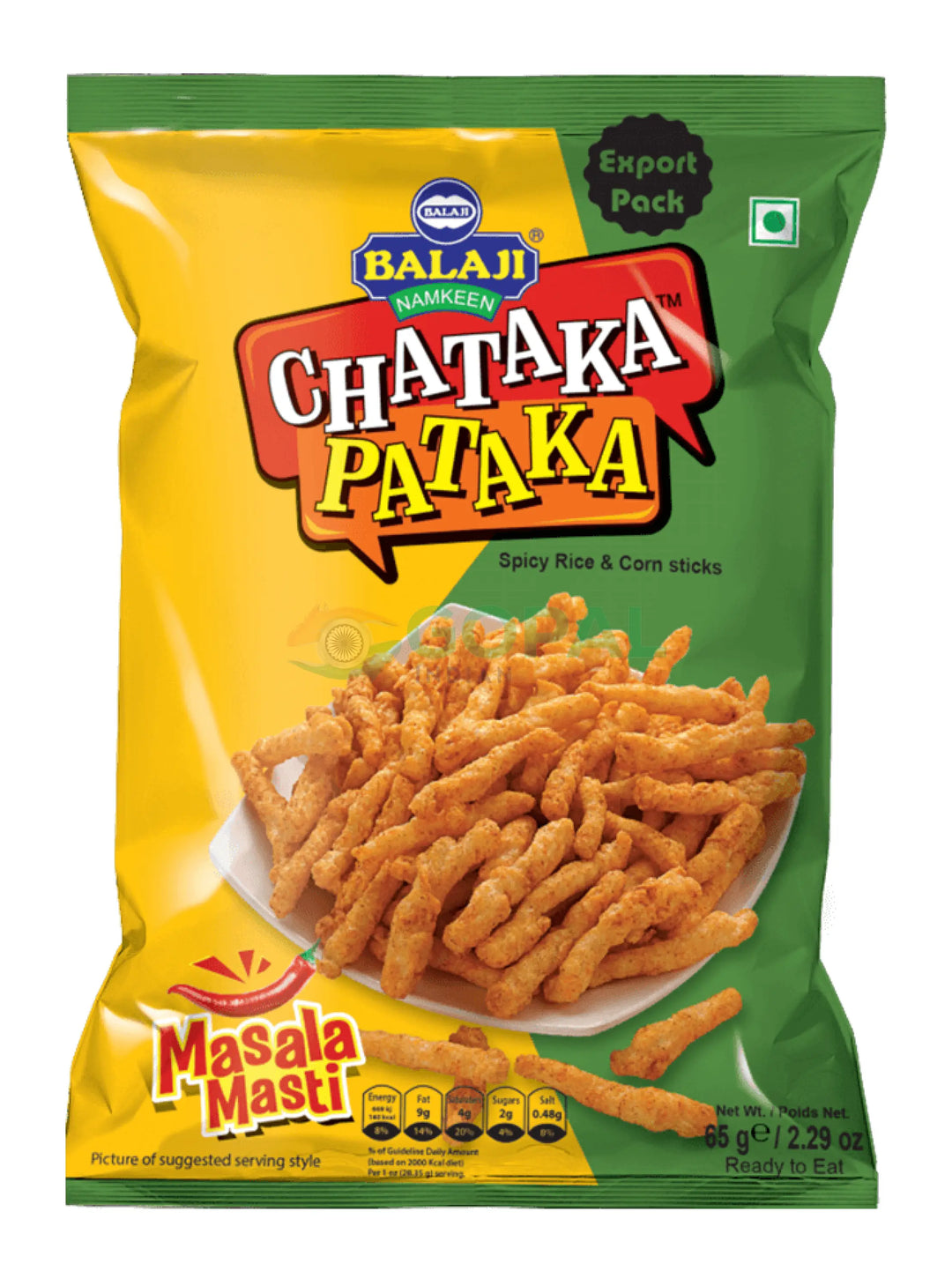 Balaji Chataka Pataka Masala Masti 65g - Crisps & Kurkure