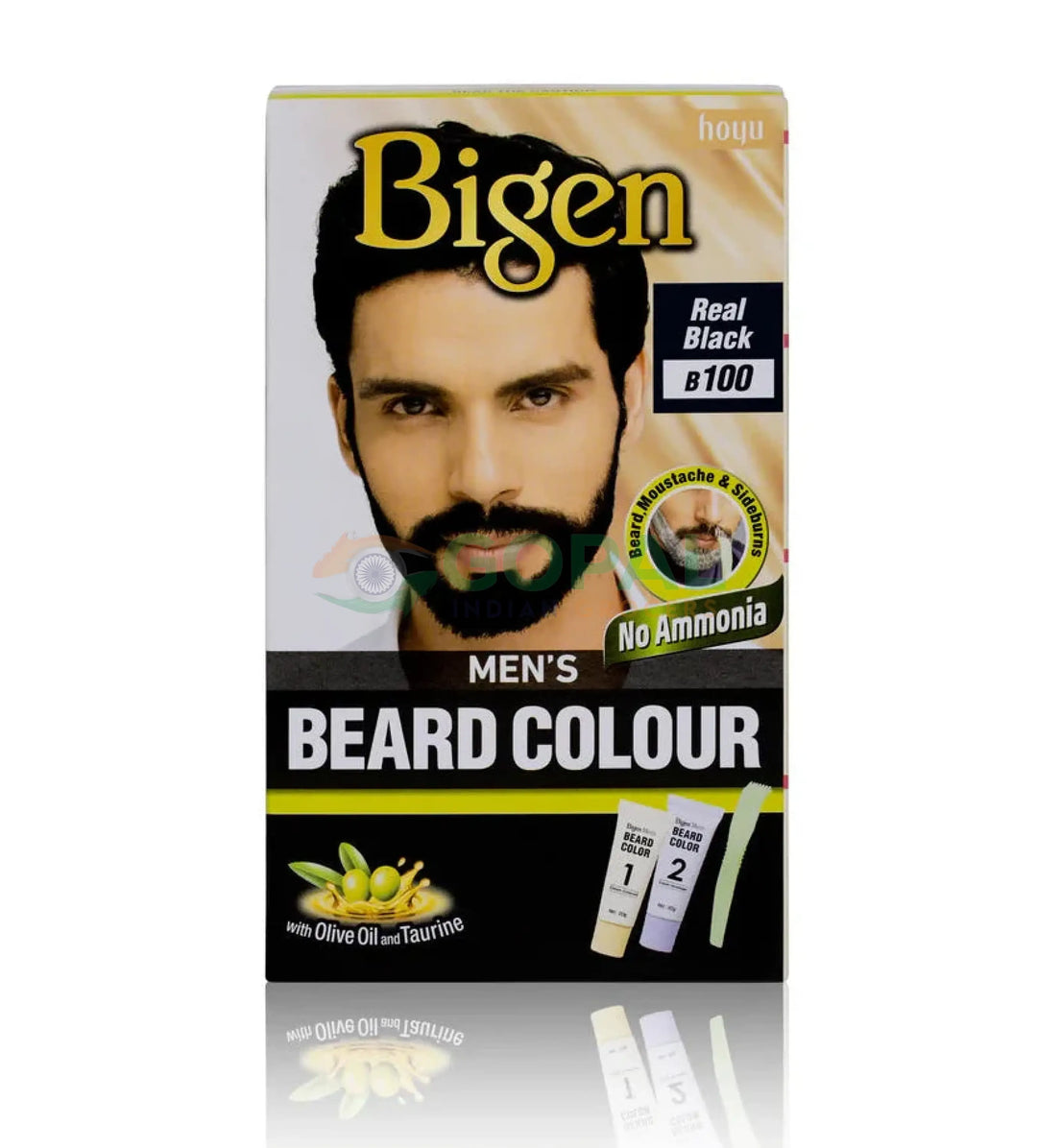 Bigen Men’s Beard Colour (100) Real black 40g - Hair Color