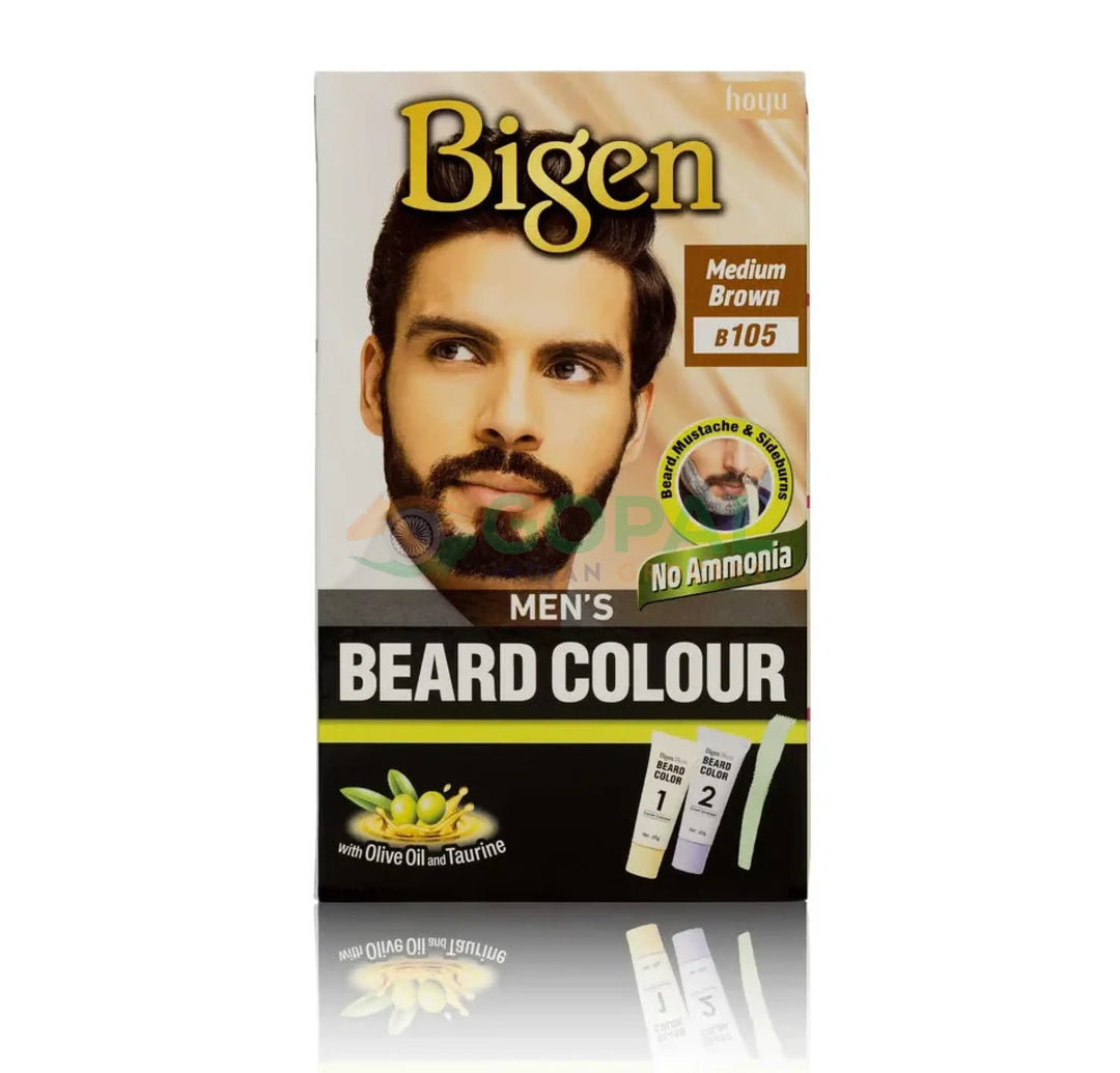 Bigen Men’s Beard Colour (105) Medium Brown 40g - Hair Color
