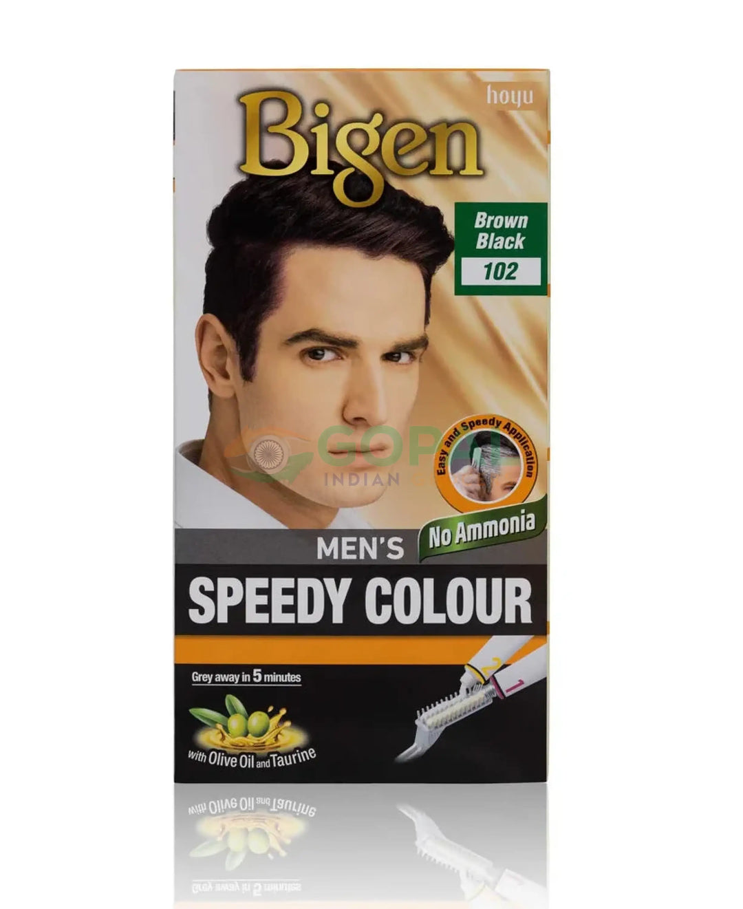 Bigen Men’s Speedy Colour (102) Brown Black 80g - Hair Color