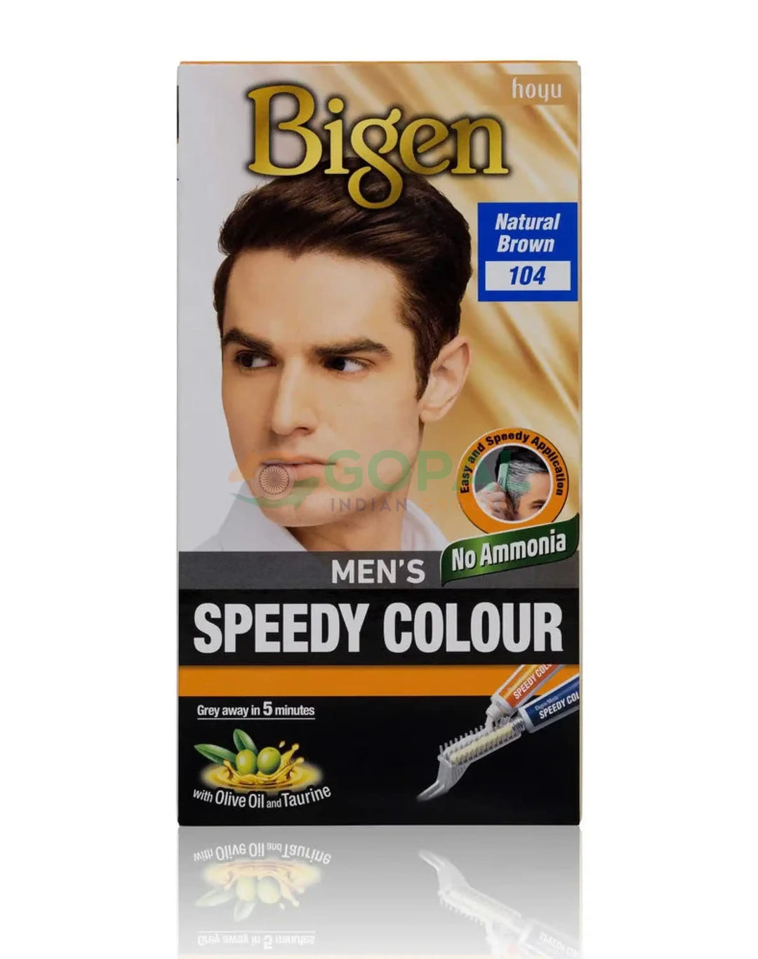 Bigen Men’s Speedy Colour (104) Natural Brown 80g - Hair Color