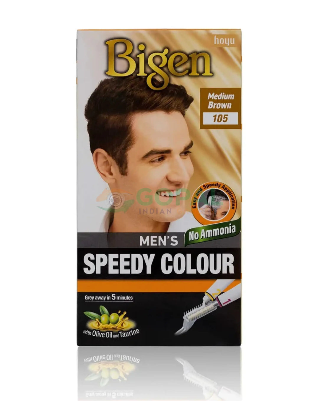 Bigen Men’s Speedy Colour (105) Medium Brown 80g - Hair Color