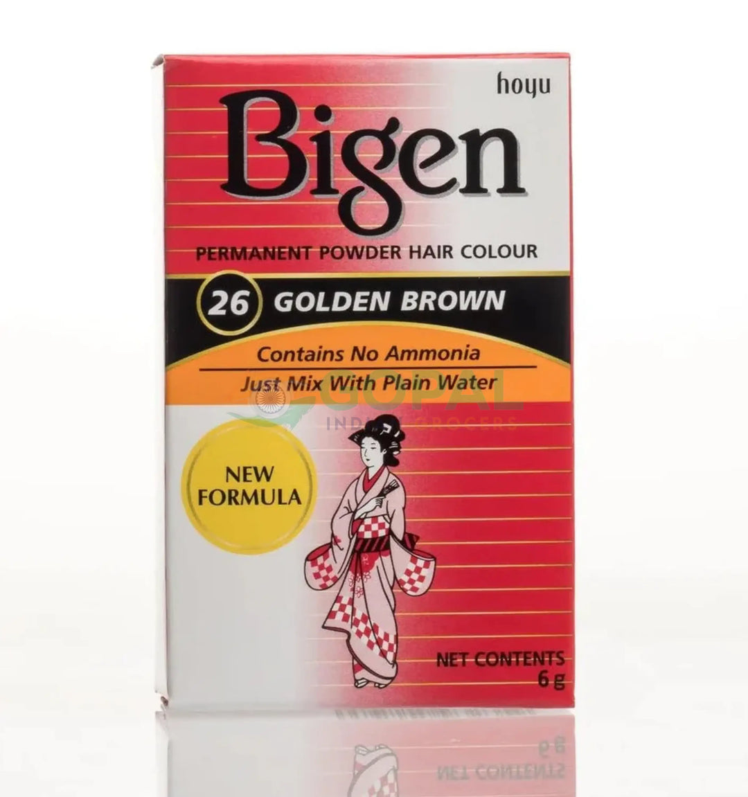Bigen Permanent Powder Hair Colour (26) Golden Brown 6g - Hair Color