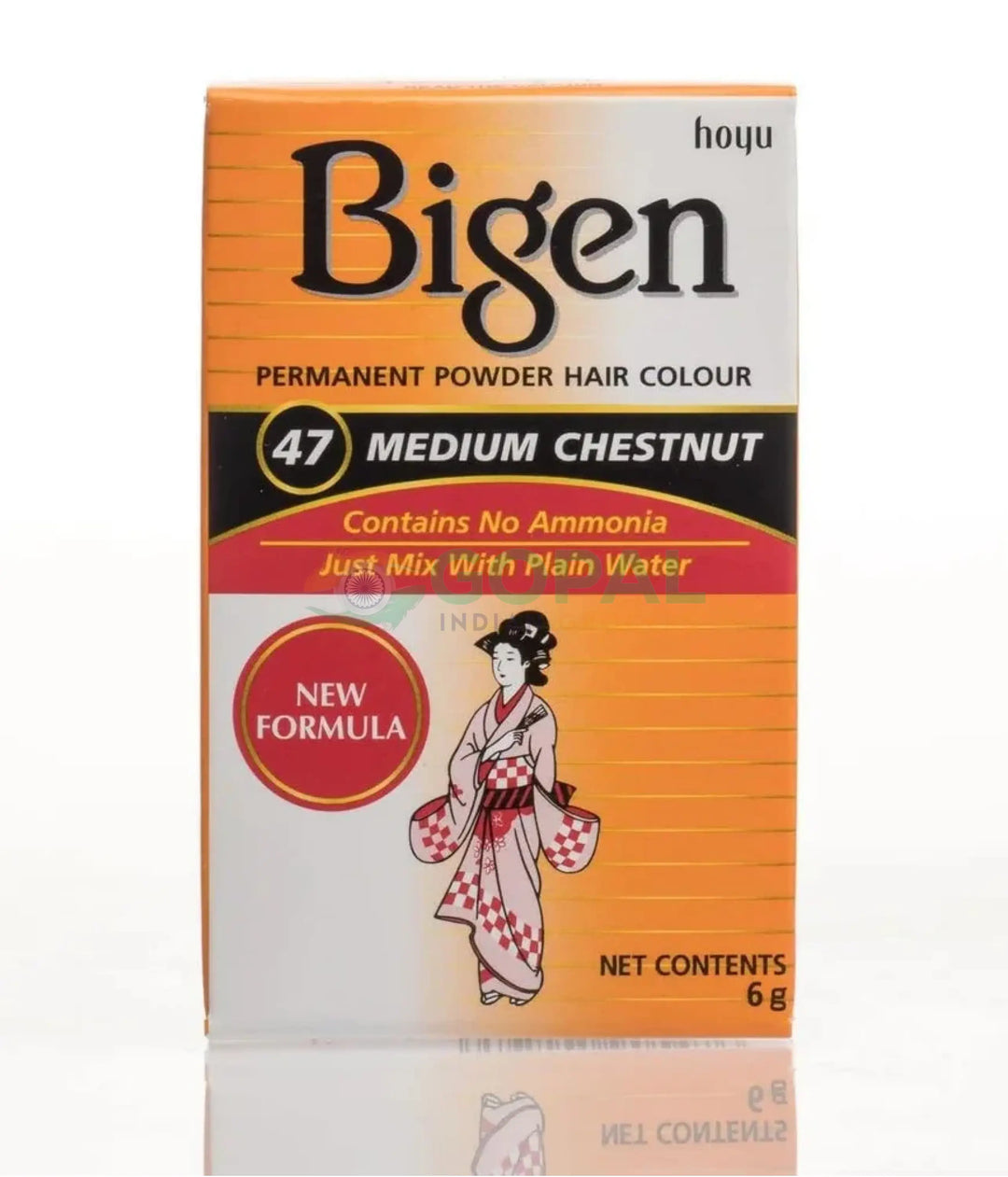 Bigen Permanent Powder Hair Colour (47) Medium Chestnut 6g - Hair Color