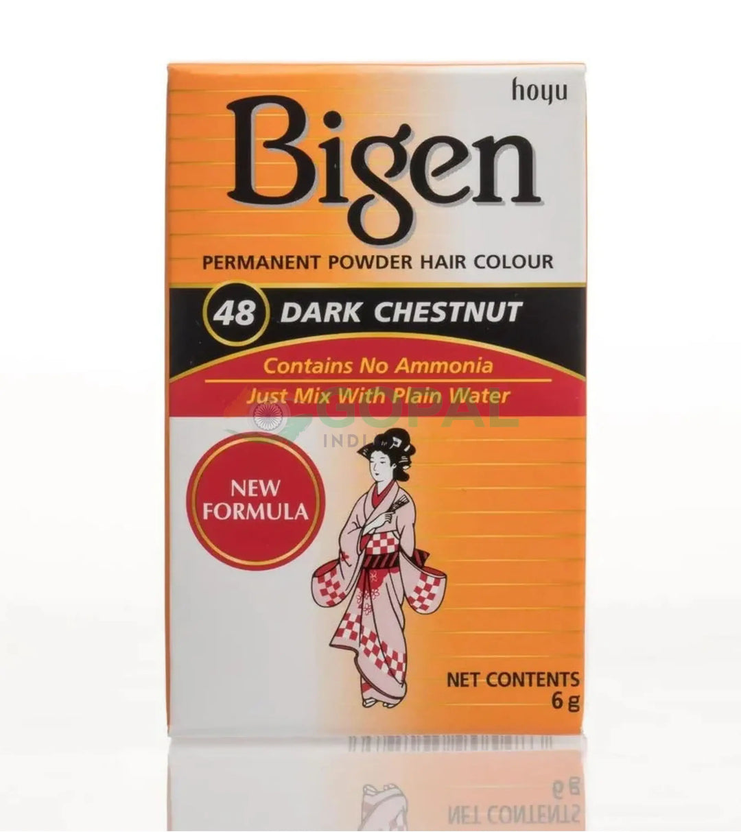 Bigen Permanent Powder Hair Colour (48) Dark Chestnut 6g - Hair Color