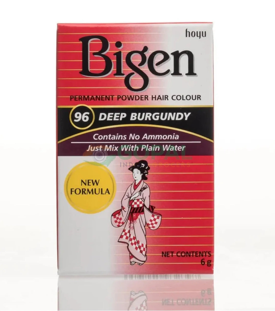 Bigen Permanent Powder Hair Colour (96) Burgundy 6g - Hair Color