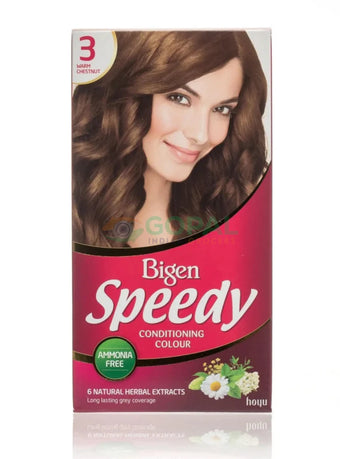 Bigen Women’s Speedy Colour (3) Warm Chestnut 80g - Hair Color