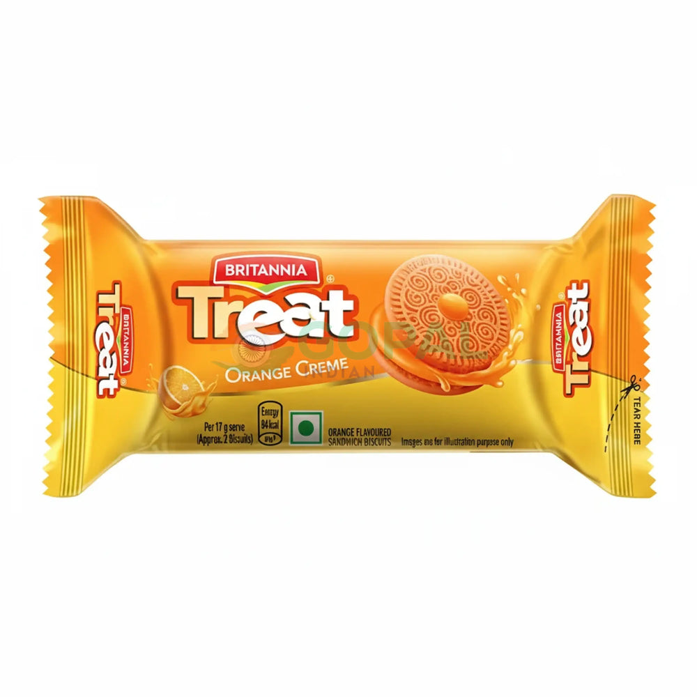 Britannia Treat Sandwich Orange Biscuits 100g - Biscuits & Cookies
