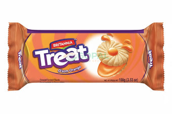 Britannia Treat Sandwich Orange Biscuits 100g - Biscuits & Cookies