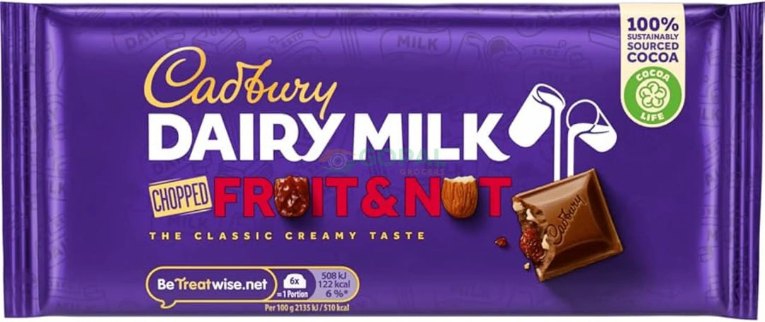 Cadbury Dairy Milk Fruit & Nut Chocolate Bar 95g - Chocolates