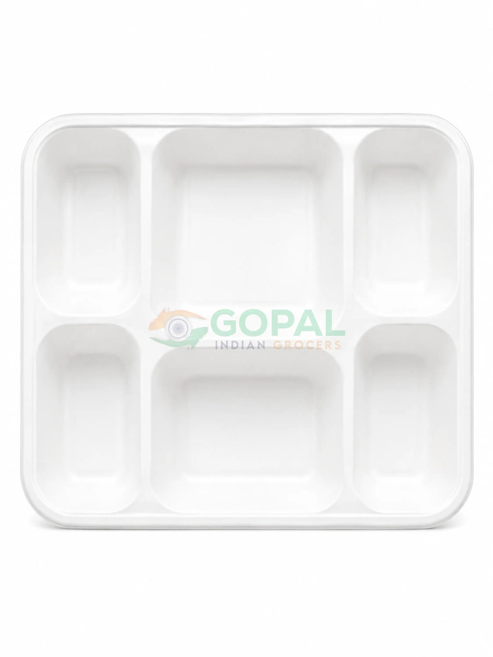 DID 6 Compartment Deluxe Biodegradable Bagasse Plates 50 PC - Disposables
