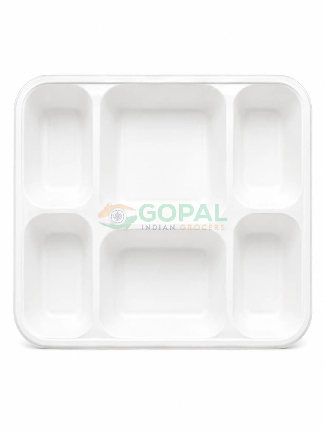 DID 6 Compartment Deluxe Biodegradable Bagasse Plates 50 PC - Disposables