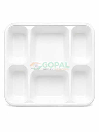 DID 6 Compartment Deluxe Biodegradable Bagasse Plates 50 PC - Disposables