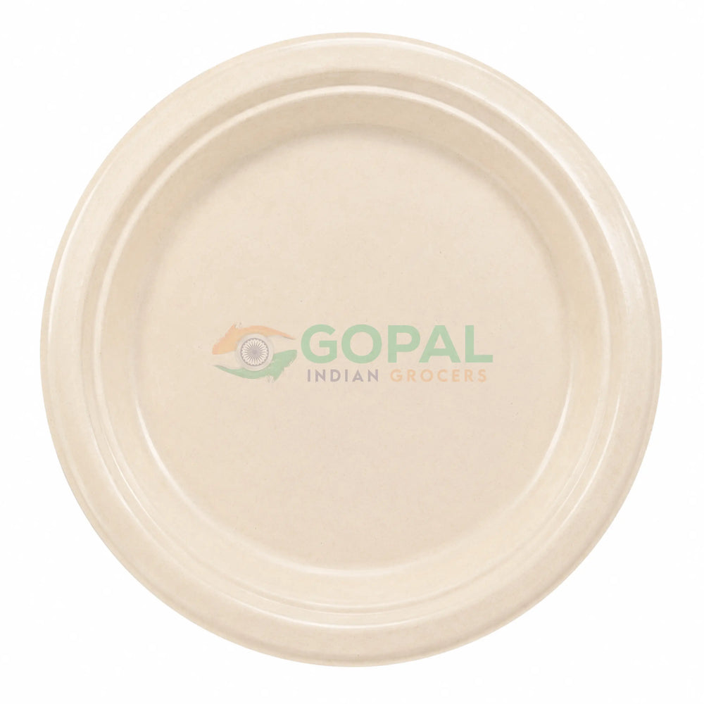 DID 7’’ Biodegradable Bagasse Round Plates 18 Pcs - Disposables