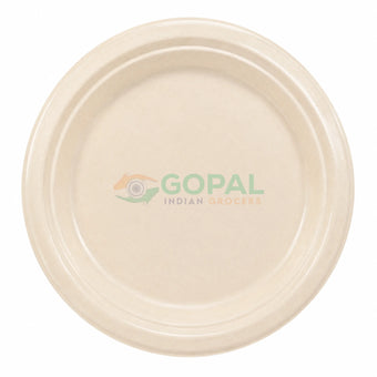DID 7’’ Biodegradable Bagasse Round Plates 18 Pcs - Disposables