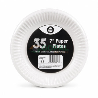 DID 7’’ Round Paper Plates 35 Pcs - Disposables