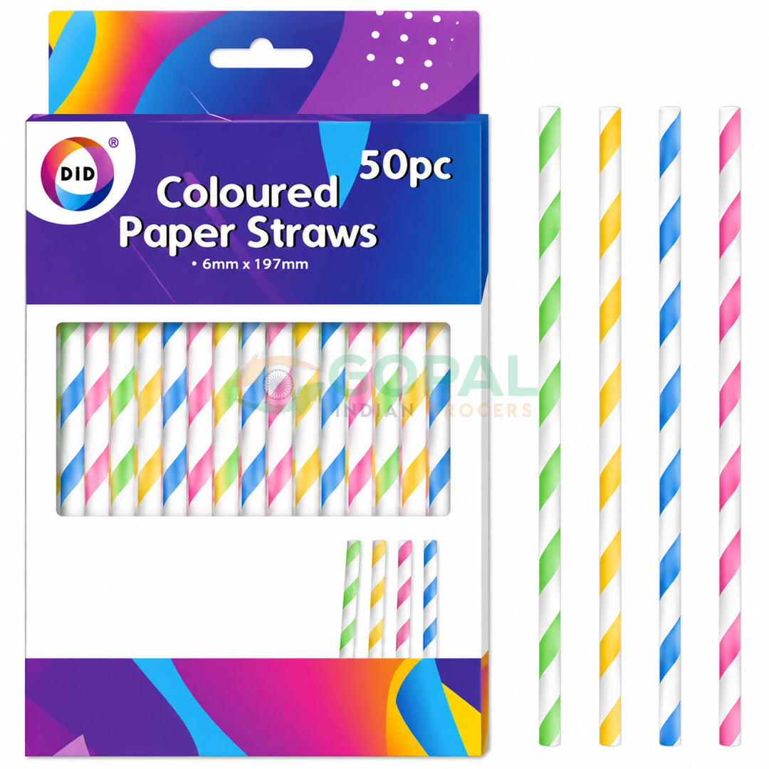 DID Coloured Paper Straws 50Pcs - Other Essentials