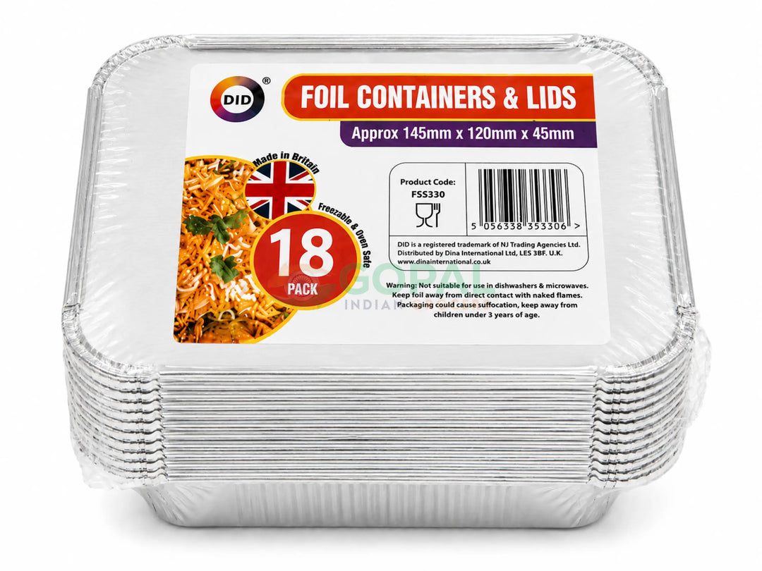 DID Foil Containers & Lids 18 Pack - Disposables
