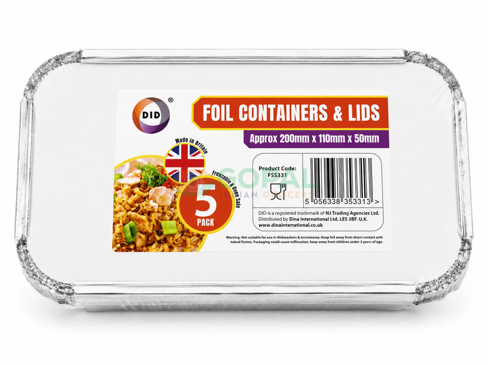 DID Foil Containers & Lids 5 Pack - Disposables