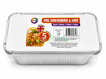 DID Foil Containers & Lids 5 Pack - Disposables