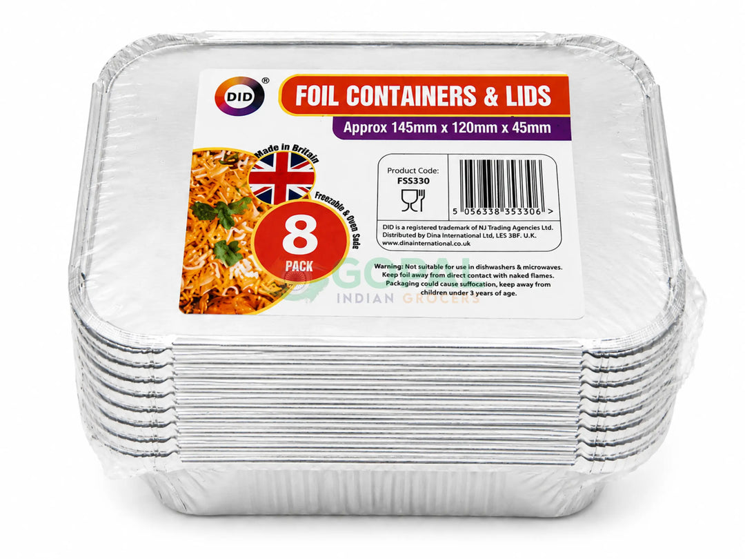 DID Foil Containers & Lids 8 Pack - Disposables
