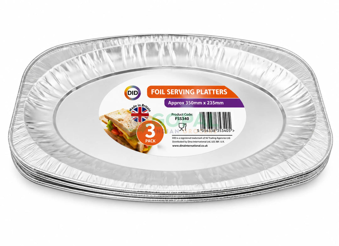 DID Medium Foil Platters 3 Pack - Disposables