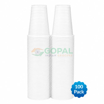 DID Plastic Cups 180cc (100Pcs) - White - Disposables