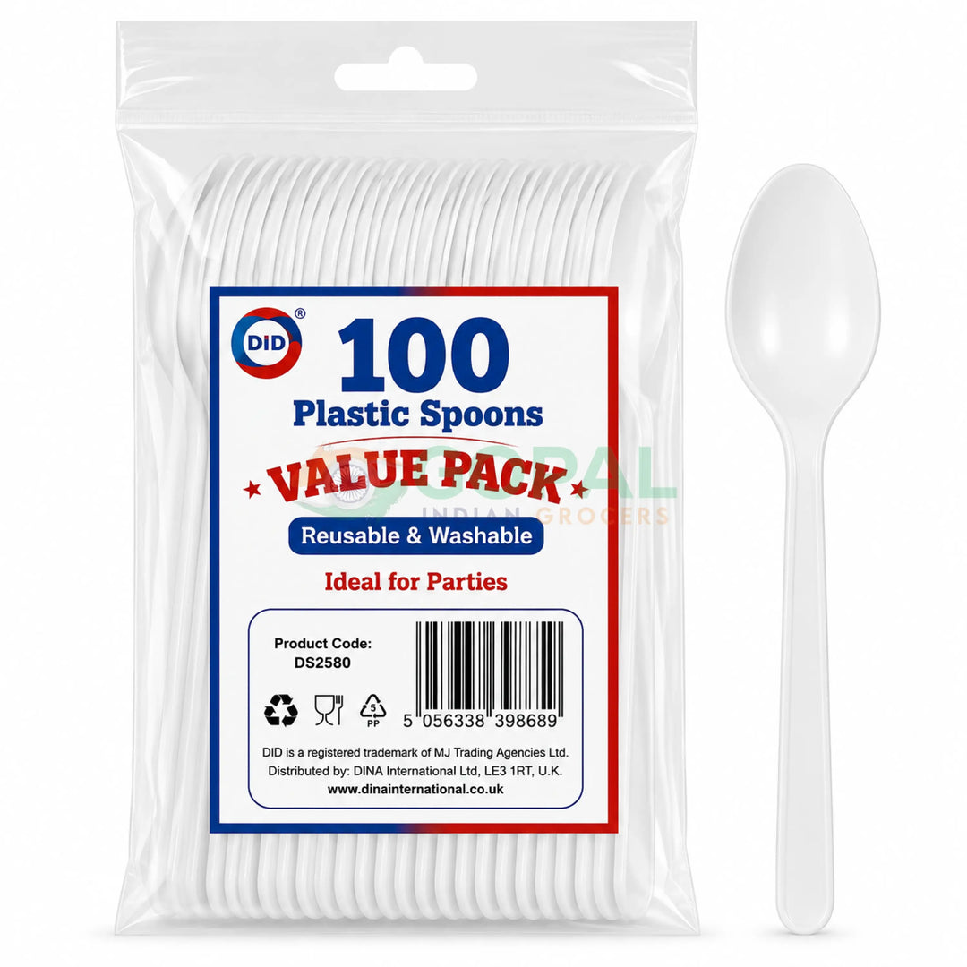 DID Plastic Spoons Value Pack 100Pcs - Disposables