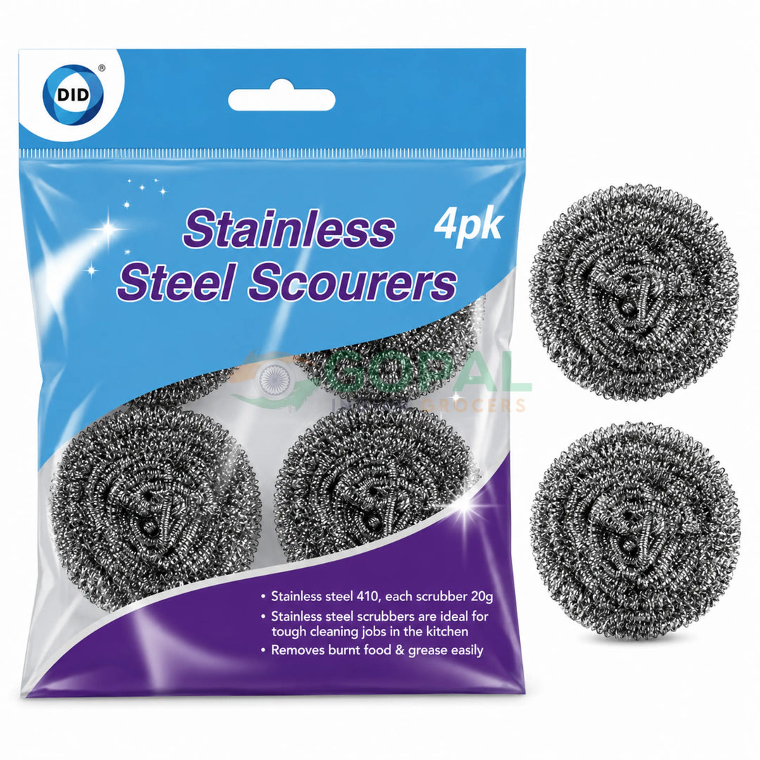 DID Stainless Steel Scourers (4-Pack) - Cleaning Products