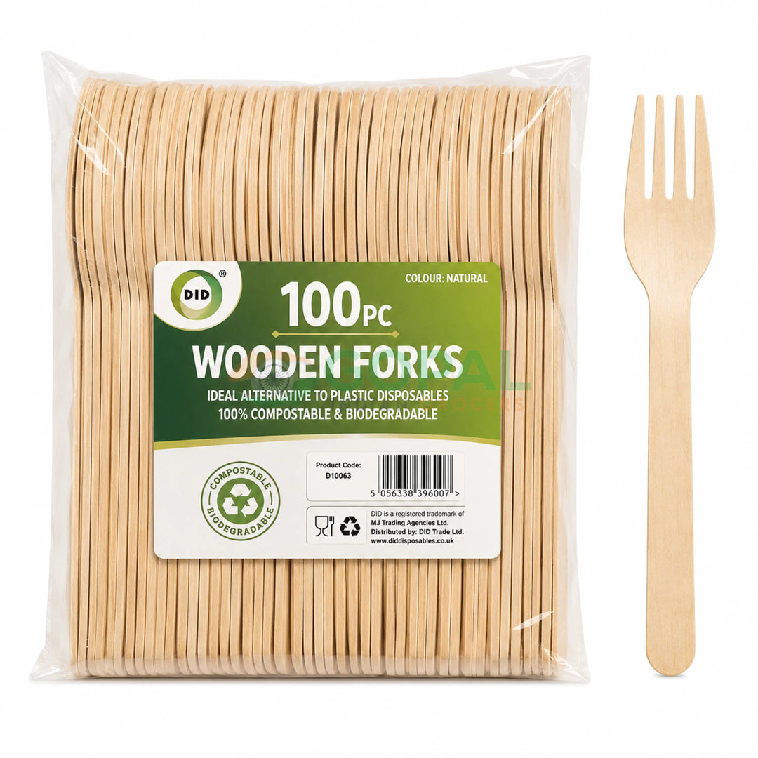 DID Wooden Forks 100Pcs - Disposables