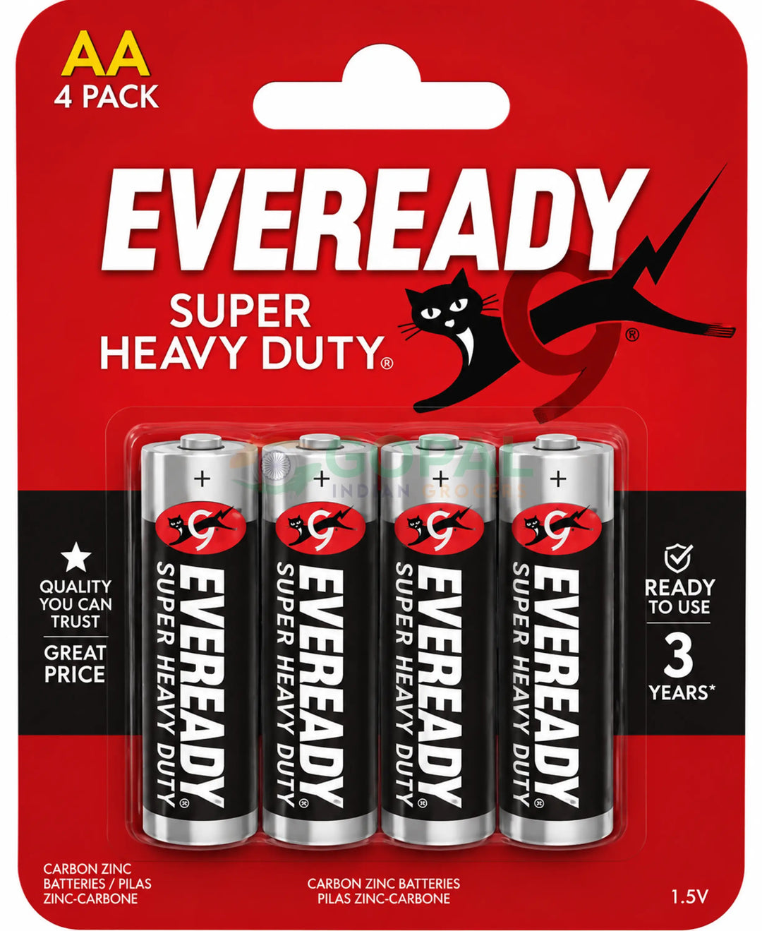 Eveready AA Super Heavy Duty Carbon Zinc 4Pcs - Other Essentials