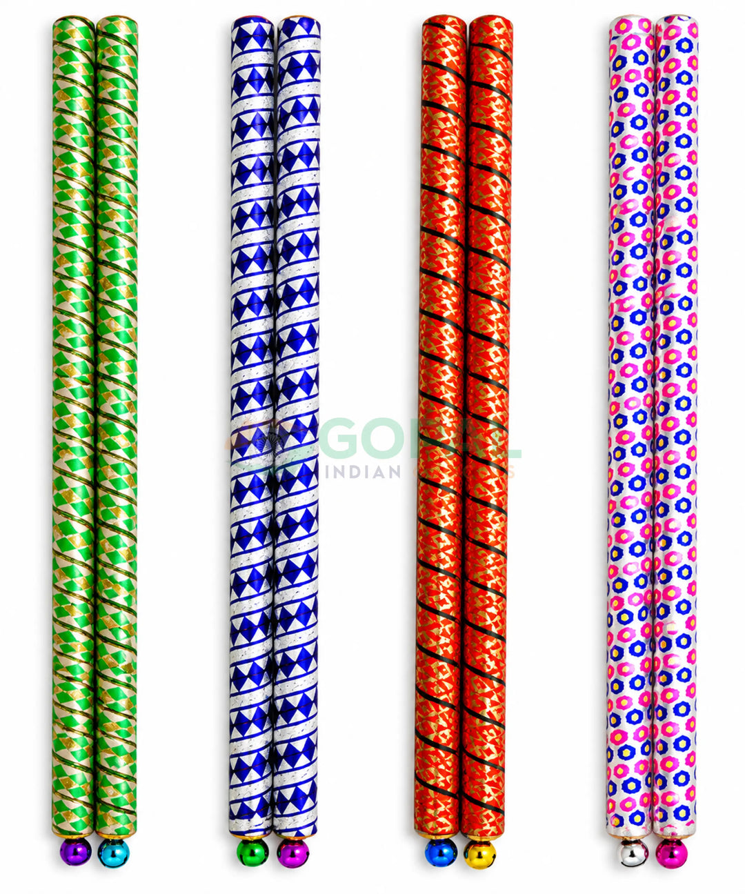 Fancy Rajwadi Dandiya Sticks with Bells (Pair) - Navratri Special