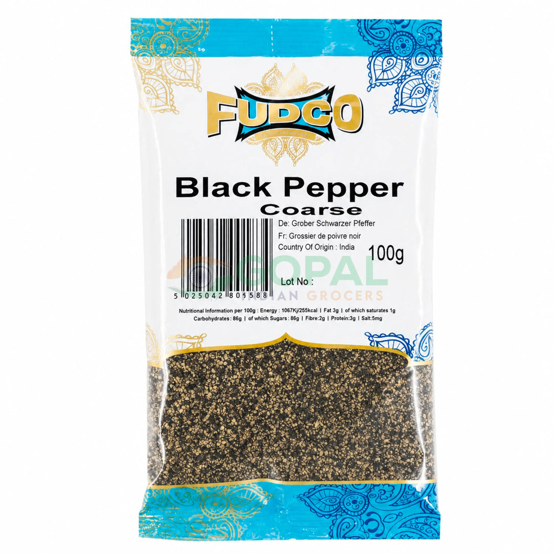 Fudco Black Pepper Coarse 100g - Ground Spices