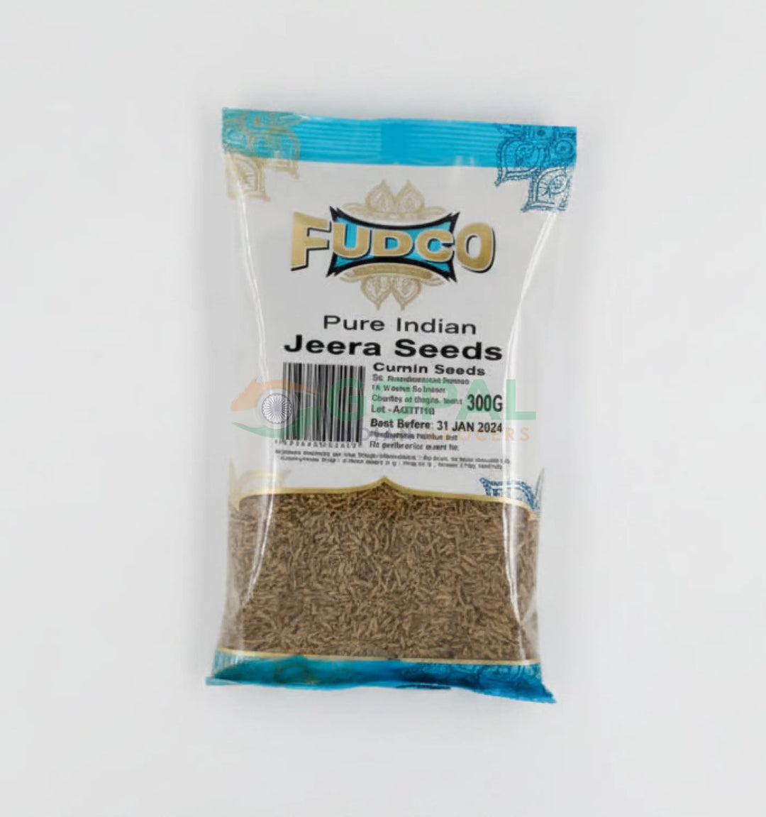 Fudco Jeera (Cumin) Seeds Re-Cleaned 300g - Whole Spices