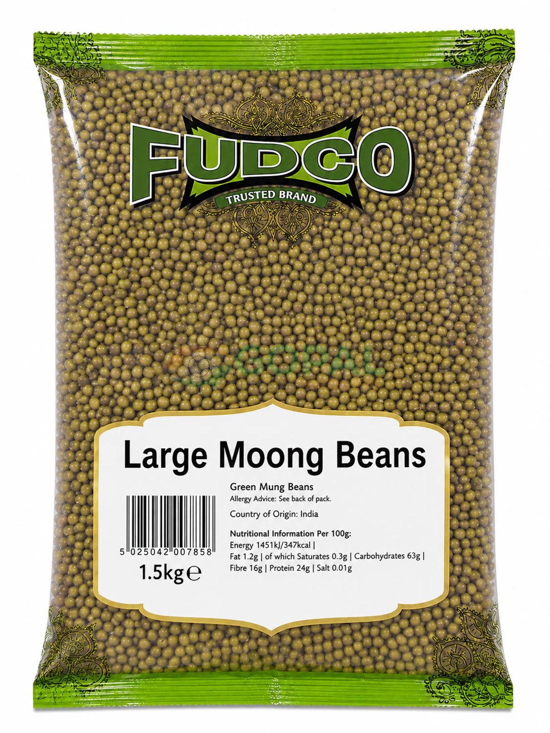 Fudco Moong Beans Large 1.5kg - Beans & Peas