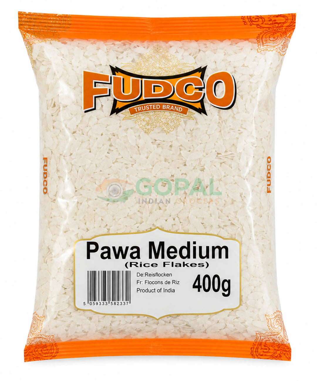 Fudco Pawa Medium (Rice Flakes) 400g - Poha (Rice Flakes)