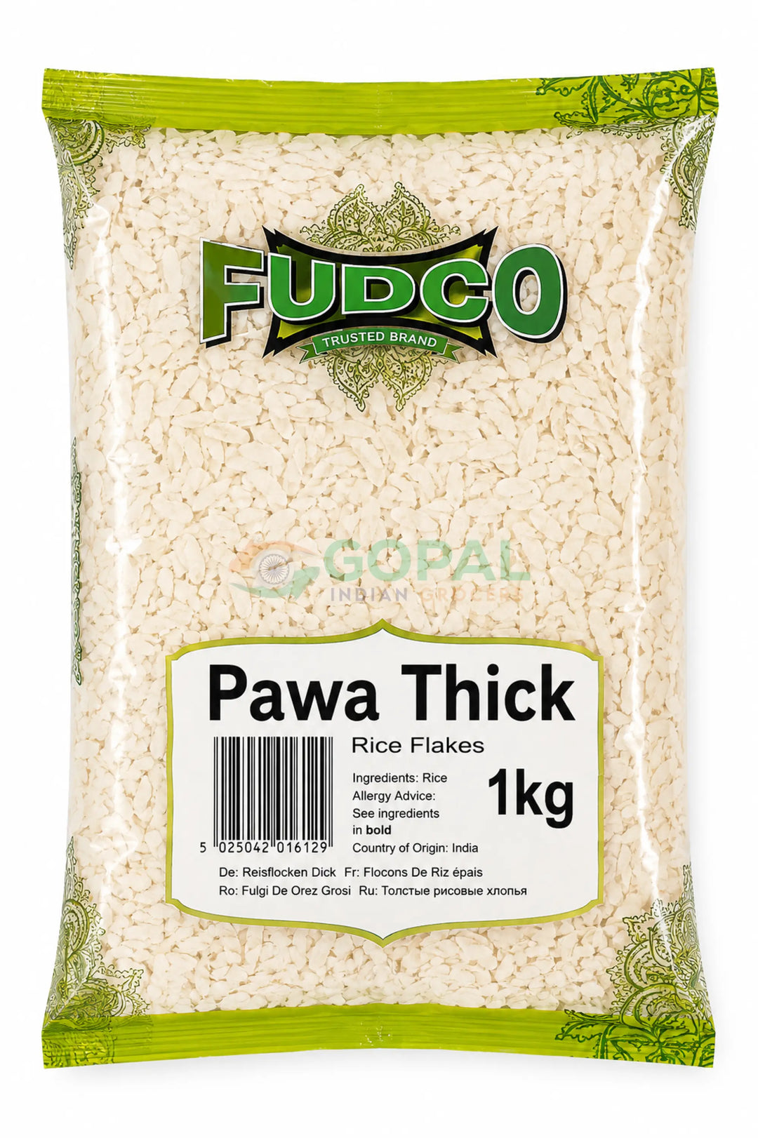 Fudco Pawa Thick (Flattened Rice) 1Kg - Poha (Rice Flakes)