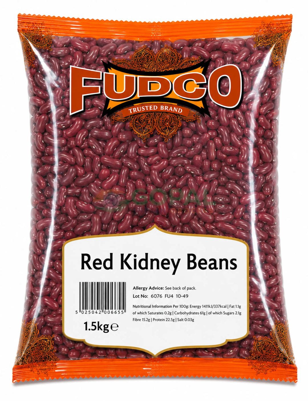 Fudco Red Kidney Beans (Rajma) 1.5kg - Beans & Peas