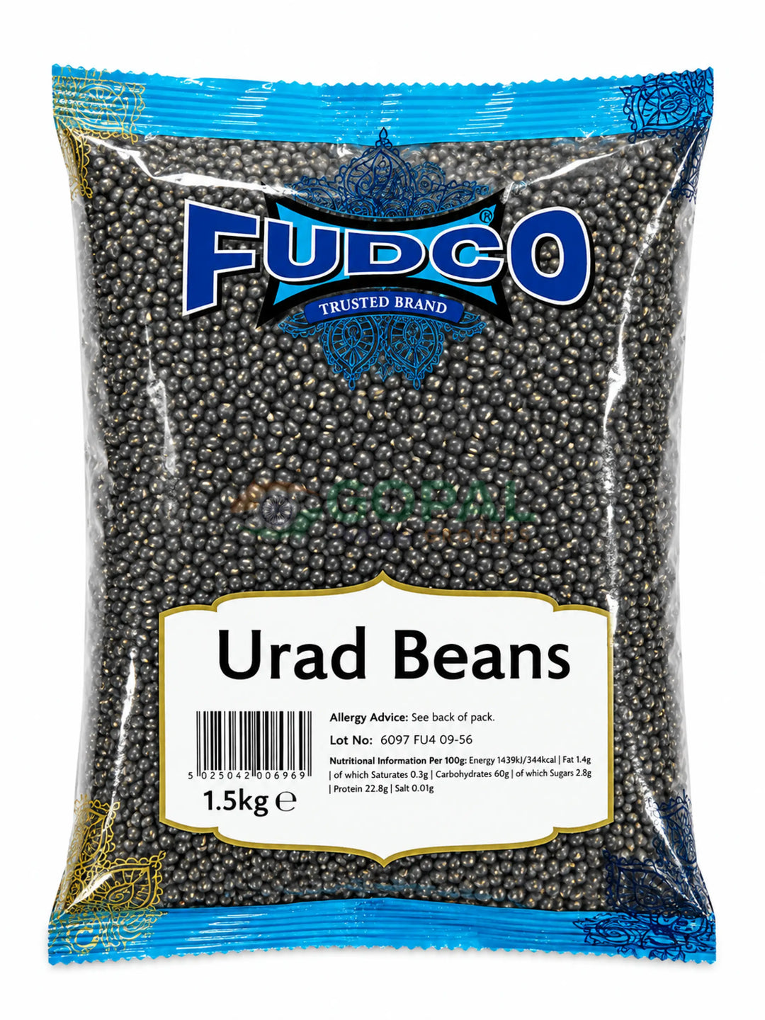 Fudco Urad Whole Aust 1.5kg - Beans & Peas