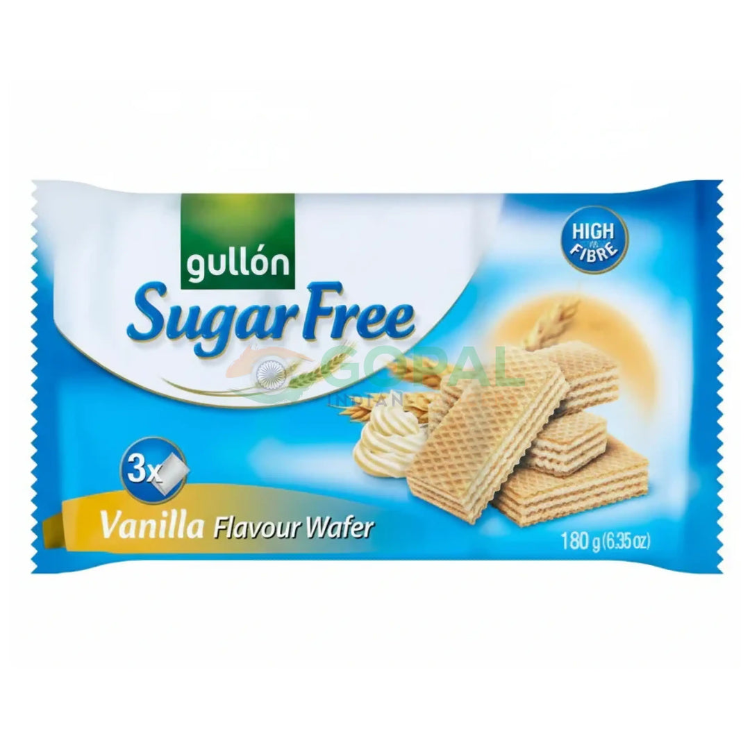 Gullon Sugar Free Vanilla Flavour Wafer 180g - Biscuits & Cookies