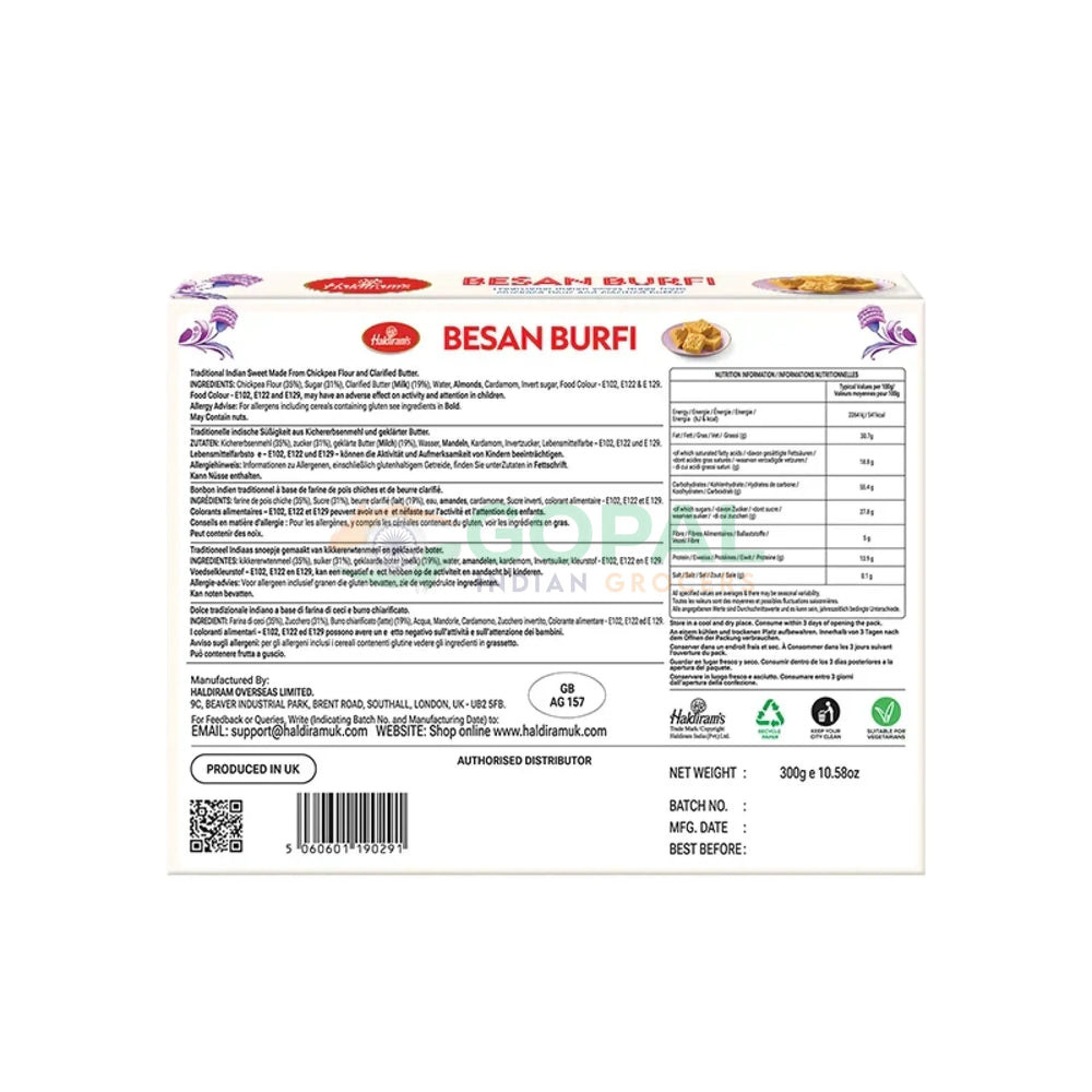 Haldiram Besan Barfi 400g - Mithai