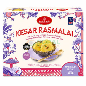 Haldiram Kesar Rasmalai 500g - Sweets (Mithai)