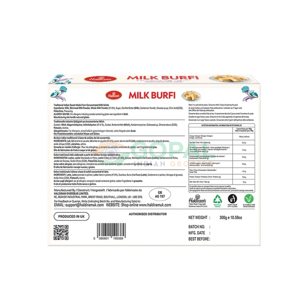 Haldiram Milk Burfee 300g - Mithai